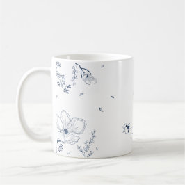 Elegant Blommigt Monogram Brev J för Jessica Kaffemugg