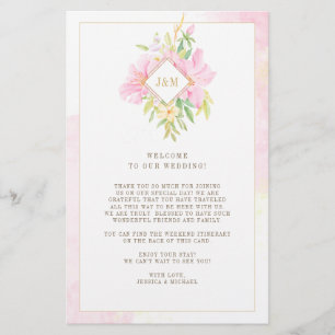 Elegant Blommigt Monogram Bröllop Välkomsthisterar