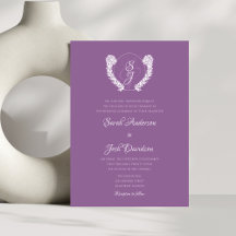 Elegant Blommigt Monogram Lavender Bröllop