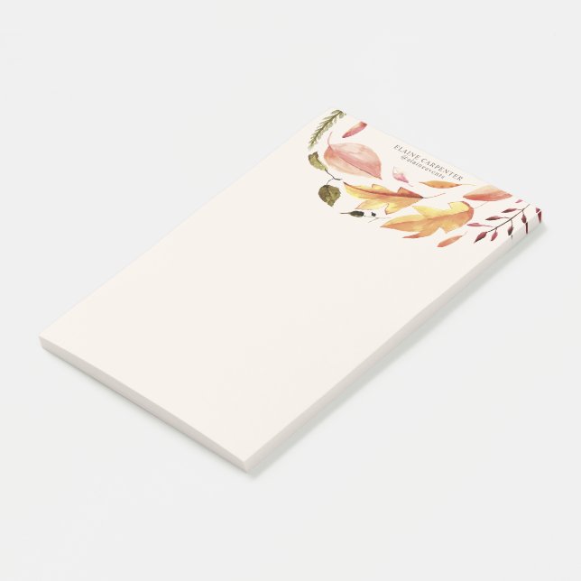 elegant blommigt monogram post-it block (Vinklad)