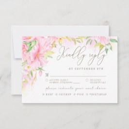 Elegant Blommigt Monogram Rosa Meal Choal OSA Kort