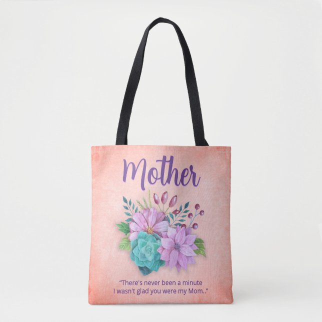 Elegant Blommigt Mor Tote Bag Tygkasse (Framsida)