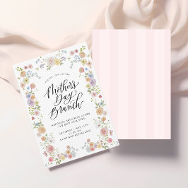 Elegant Blommigt Mors dag Brunch-inbjudan Inbjudningar