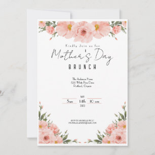 Elegant Blommigt Mors dag Brunch-inbjudan Inbjudningar