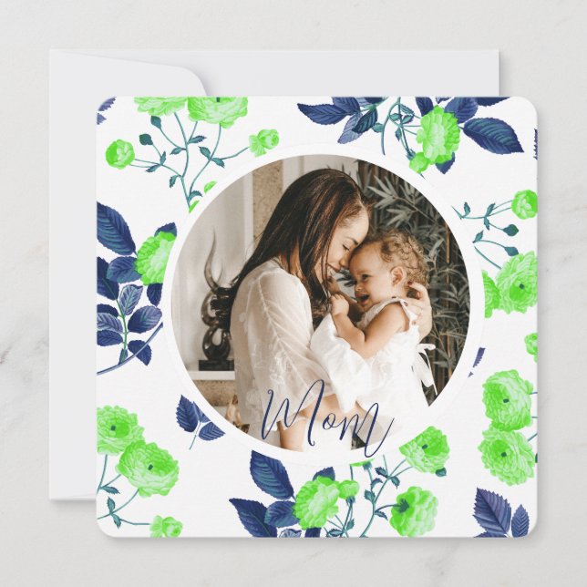 Elegant Blommigt Mors dag-kort (Framsida)