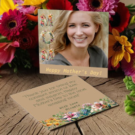 Elegant Blommigt Mor's MAMMA Day Photo Julkort