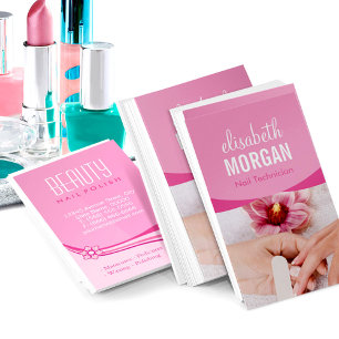 Elegant Blommigt Nail Salon Manicuant SPA Visitkort