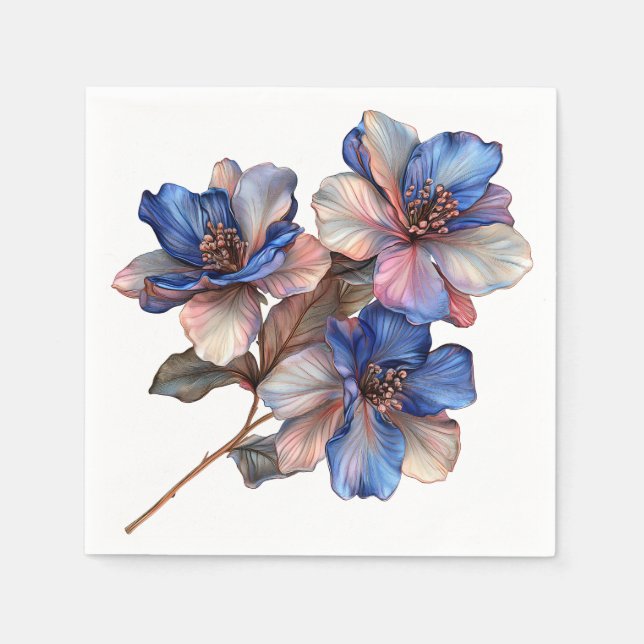Elegant Blommigt Napkins Pappersservett (Framsidan)