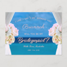 Elegant Blommigt Ocean Beach Rosegold Bridesmaid