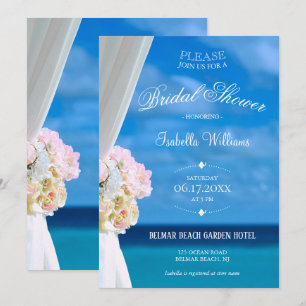 Elegant Blommigt Ocean Beach Sommar Möhippa Inbjudningar