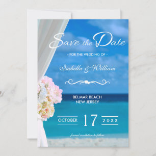 Elegant Blommigt Ocean Beach Spara datum Datumet