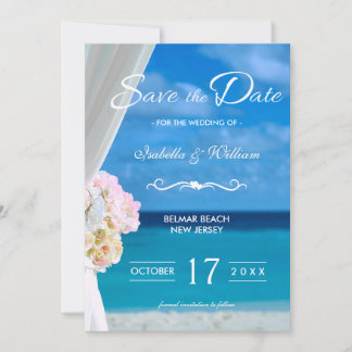 Elegant Blommigt Ocean Beach Spara datum Datumet