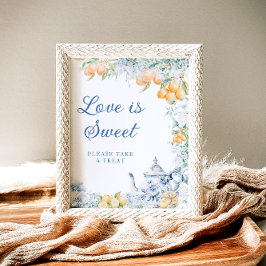 Elegant Blommigt och Lemons Kärlek är Sweet Poster
