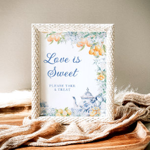 Elegant Blommigt och Lemons Kärlek är Sweet Poster