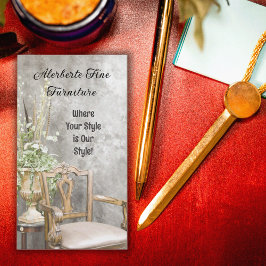 Elegant Blommigt och Lodrät Finare ordförande Visitkort