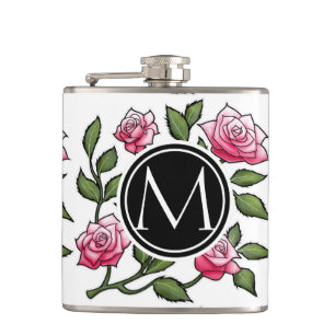 Elegant blommigt och Monogram Fickplunta