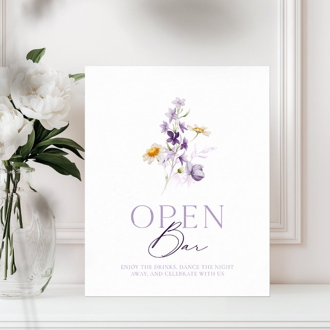 Elegant Blommigt Open Pub-tecken Poster (Skapare uppladdad)