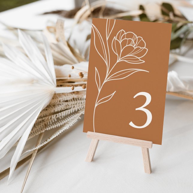 Elegant Blommigt Orange Bröllop Bordsnummer Cards (Skapare uppladdad)