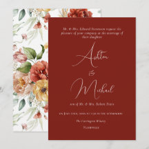 Elegant Blommigt Orange för vattenfärg Modern Bröl