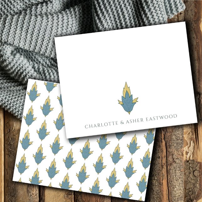 Elegant Blommigt Ornament Bröllop Anteckningskort (Skapare uppladdad)