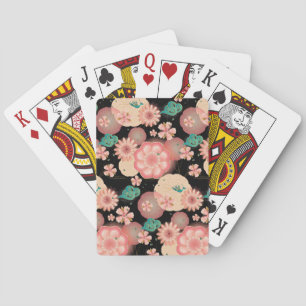 Elegant Blommigt Ornament Vår Peach Garden Boho Casinokort