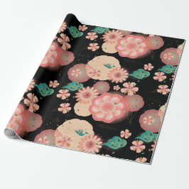 Elegant Blommigt Ornament Vår Peach Garden Presentpapper