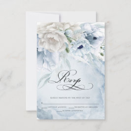 Elegant Blommigt OSA kort för vattenfärgsblåa inlä