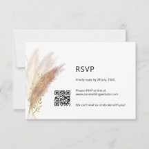Elegant Blommigt OSA med QR Code Dusty Rosa Pampas