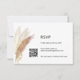 Elegant Blommigt OSA med QR Code Dusty Rosa Pampas