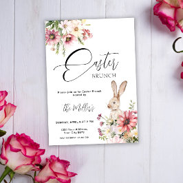 Elegant Blommigt Påsk Brunch-inbjudan Inbjudningar