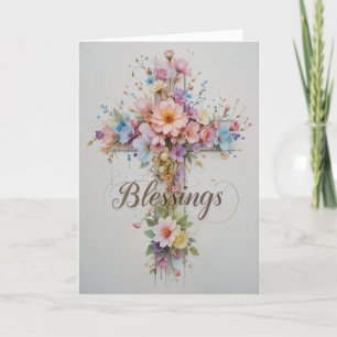 Elegant Blommigt Påsk Kor Blessing Helgkort