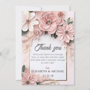 Elegant Blommigt Pastel Bröllop Papper Quilling Ra Tack Kort