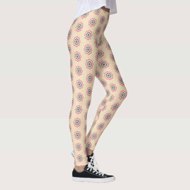 Elegant Blommigt Pastel Women Leggings (Höger)