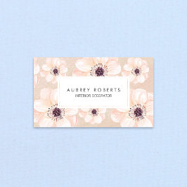 Elegant Blommigt Peach Mönster Visitkort