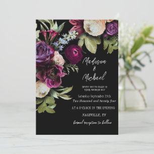 Elegant Blommigt Peonies Bröllop Inbjudningar