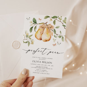 Elegant Blommigt Perfekt Pear-Möhippa Inbjudningar