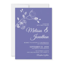 Elegant blommigt periwinkle white orchids bröllop