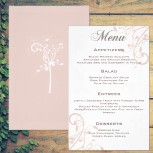 Elegant Blommigt Persika Bröllop Menu Flyer