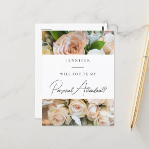 Elegant blommigt Personal Attendant Frieri Vykort