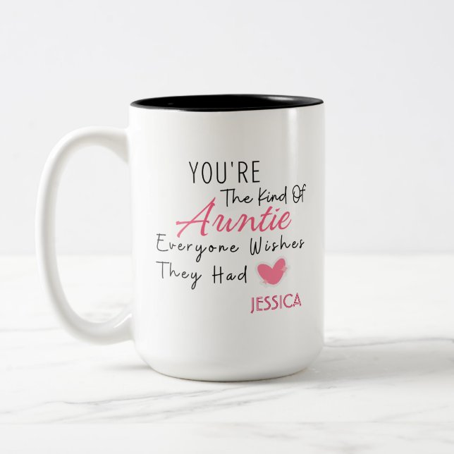 Elegant  Blommigt Personlig Auntie Gift Mugg (Vänster)