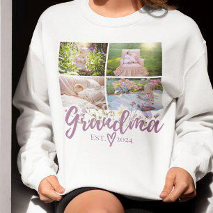 Elegant Blommigt Personlig Grandma Photo T Shirt