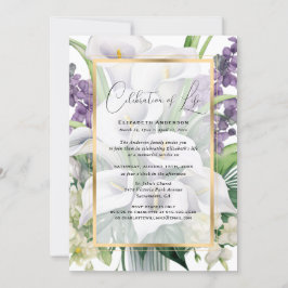 Elegant Blommigt Photo Firande of Life Inbjudningar