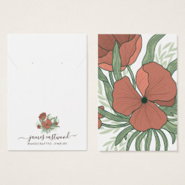 Elegant Blommigt Poppy Earring Necklace Visning Ca Visitkort