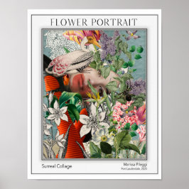 Elegant Blommigt Porträtt Poster