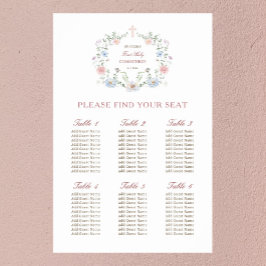 Elegant Blommigt Ram Första samlingsdiagram för ko Poster