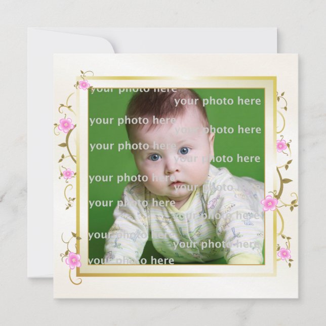 Elegant Blommigt Ram Meddelande (Framsida)