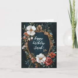 Elegant Blommigt Ram Vintage ANPASSNINGSBAR BIRTHD Kort