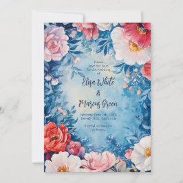 Elegant Blommigt Ram Vintage bröllop Spara datum Meddelande