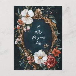 Elegant Blommigt Ram Vintage Förlåt för din förlus Vykort