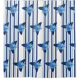 Elegant Blommigt Rand Mönster monokromatisk blå